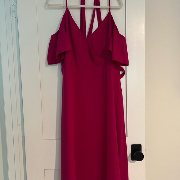 Ann Taylor Pink Cold Shoulder Midi Dress - Picture 2 of 7